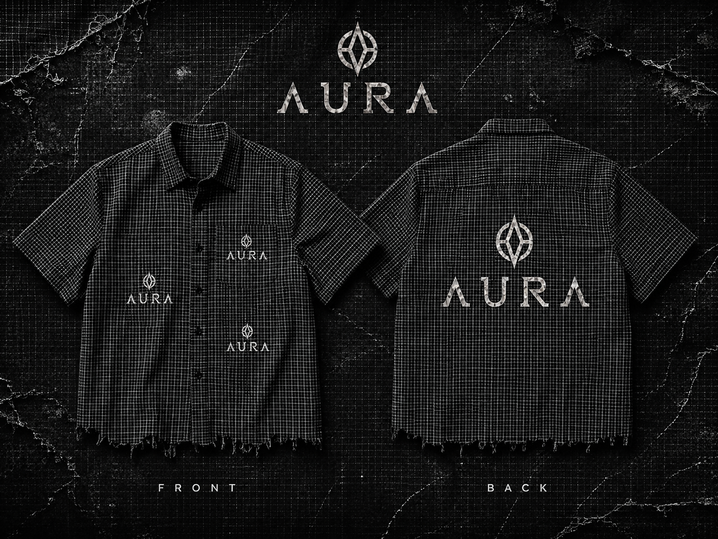 AuraLyse| AuraForm Distressed Plaid Boxy Shirt